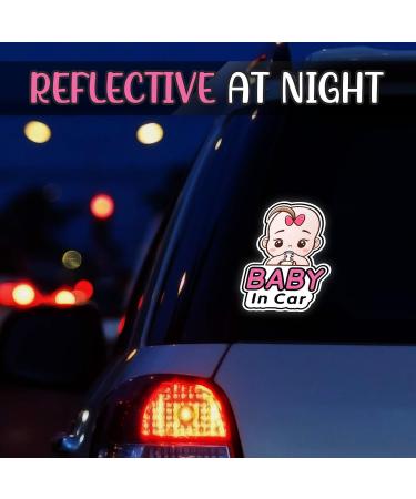 Baby in Car Stickers | Cute Removable Safety Stickers for Girls | On Board Car Window Decals - Buy Online on GoSupps.com