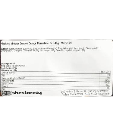 Mackays Orange Marmalade 6X340G - Vintage Dundee - Imported by Shestore24 | Buy Now - Buy Online on GoSupps.com