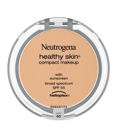 Neutrogena Healthy Skin Compact Lightweight Cream Foundation Makeup with Vitamin E Antioxidants, Non-Greasy Foundation with Broad Spectrum SPF 55, Nude 40, .35 oz 40 / Nude 0.35 Ounce (Pack of 1)