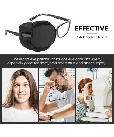 eZAKKA Silk Eye Patches for Adults & Kids - Left & Right Eye 2 Pcs, Medical Patch for Glasses, Amblyopia & Strabismus - Black Large (2 Packs) - Buy Online on GoSupps.com