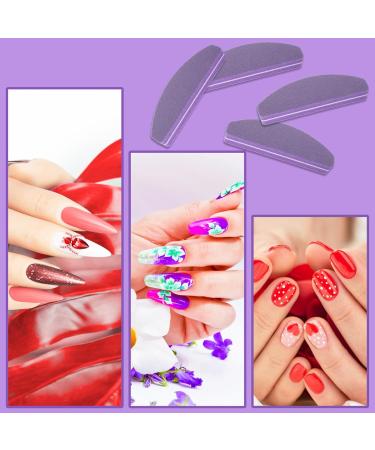 Buy 20-Piece Professional Nail File Set | 100/180 Grit Polishing & Buffer Files | Washable Double-Sided for Salon & Home Use - Purple - Buy Online on GoSupps.com