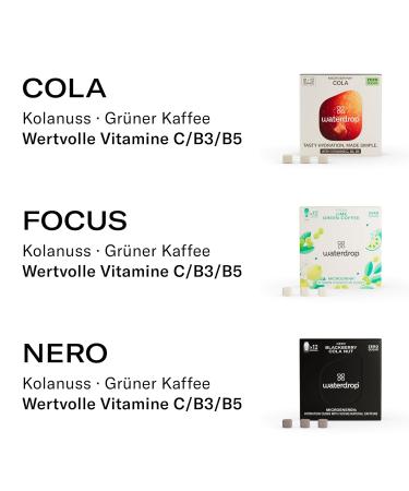 Waterdrop Microdrink Refresh Set - Zero Calorie Cola Focus & Nero Drops Flavorful Water Enhancer - 36 Cubes for a Tasteful Experience - Buy Online on GoSupps.com