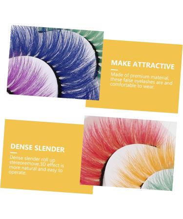 FRCOLOR 10 Pairs Fake Eyelashes Halloween Makeup Eyelashes Strip Lashes Colorful Fake Eyelash Lashes with Color Halloween Party Fake Eyelash Baby Make up 3d Imitation - Buy Online on GoSupps.com