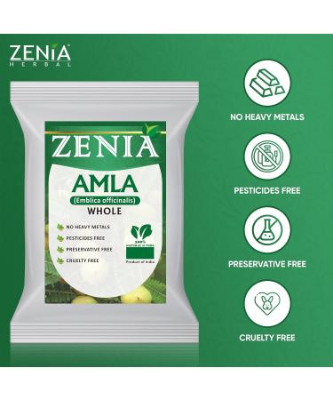Zenia 100% Pure Whole Dried Amla Herb 100g - Raw Edible Grade for Herbal Hair Treatment - Buy Online on GoSupps.com