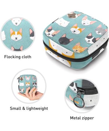 Paint Cats Head Sanitary Napkin Storage Bag - Portable Menstrual Pad Holder for Girls & Women - Multi-Colored - Pack of 10 - Buy Online on GoSupps.com