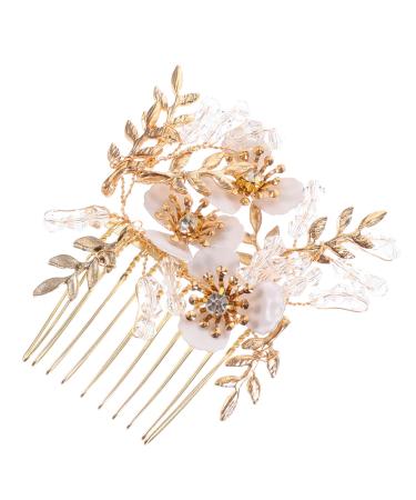 Didiseaon Sparkling Hair Comb Bridal Hair Accessories Wedding Hair Accessories Aesthetic Hair Accessories Hair Styling Accessories Wedding Hair Clip The Flowers Rhinestones Bride Hair Comb