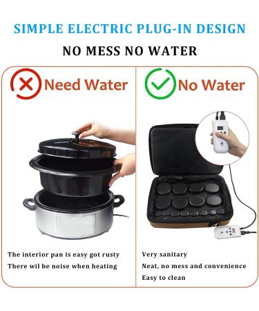 Portable Hot Stones Warmer Set - Digital Electric Heater Kit for Spa & Salon Massages - Buy Online on GoSupps.com