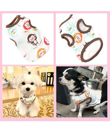 Small Dog Shirts 3 Pack - Cute Print Pet Tee for Small Dogs - Sleeveless Cotton Vest - XL Size - Spring/Summer Outfits - Chihuahua, Yorkie, Shih Tzu, Pomeranian - Strawberry, Monkey, Donut - Petcare Essentials - Buy Online on GoSupps.com