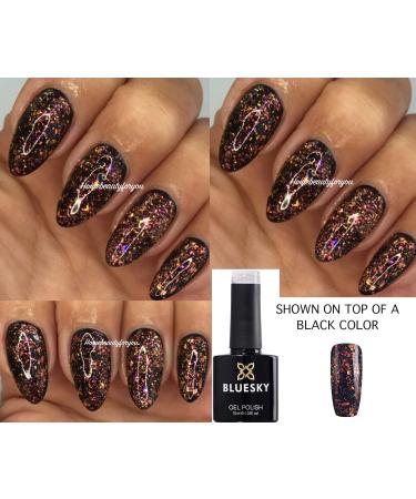 Bluesky Galaxy Chameleon GLITTER Flakes GALAXY 04 Nail Gel Polish UV LED Soak Off 10ml A Clear Gel with Chameleon Flakes A Black Gel Is Used as the first coat for the Effect in Picture SPECIAL PRICE - Buy Online on GoSupps.com