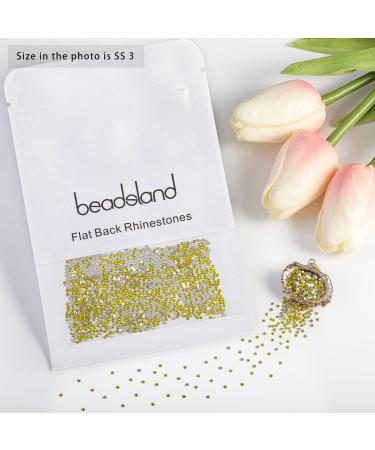 Beadsland 1440 Flat Back Rhinestones SS3 - Lemon Yellow Nail Crystals for Stunning Nail Art - Buy Online on GoSupps.com