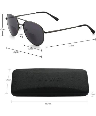Aviator Blue Light Blocking Bifocal Reading Glasses & UV400 Sunglasses | Clear & Gray Lenses 2.5 Diopters - Shop Internationally - Buy Online on GoSupps.com