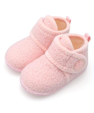 JIASUQI Baby Boys Girls Booties Toddler Soft Winter Boots House Slippers Infant Warm Socks Anti Skid Newborn Crib Shoes 12-18 Months Lpink - Buy Online on GoSupps.com
