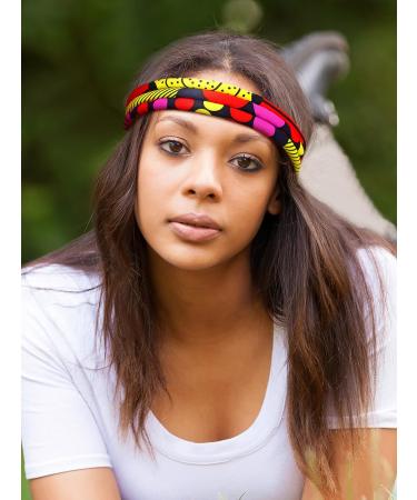 Hillban 2 Pcs African Headbands for Women - Retro Pattern Kente 3 Strand Headband - Colorful Afrocentric Hair Accessories for Women and Girls - Buy Online on GoSupps.com