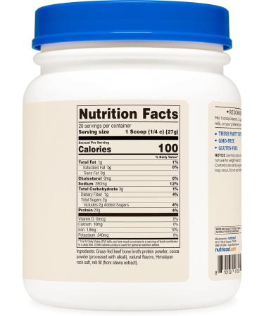 Nutricost Beef Bone Broth Protein Powder Chocolate (20 Servings) - Gluten-Free GMO-Free - Buy Online on GoSupps.com