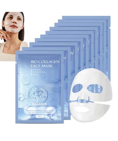Bio-Collagen Real Deep Mask organic collagen mask korean collagen face mask korean face mask Moisturizing Face Mask for Dry Dull Skin Anti-aging for Women and Men (10PC)