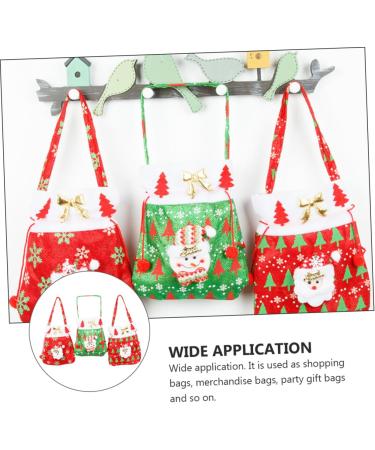 Anneome Santa Present 3pcs Christmas Candy Bag Candy Bags Christmas Drawstring Bag Decorative Hand Bags Backpack Bag - Buy Online on GoSupps.com