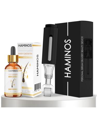 Pack Croissance des Cheveux: Derma Roller 0 5 mm avec R servoir + S rum de Croissance des Cheveux 50 ml