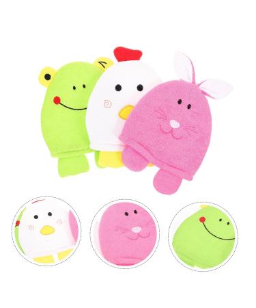 Beaupretty 3pcs Exfoliating Bath Mitt Gloves - Cartoon Body Wash Mittens for Kids | Polyester Bathing Sponge Clean Supplies - International Shipping - Buy Online on GoSupps.com