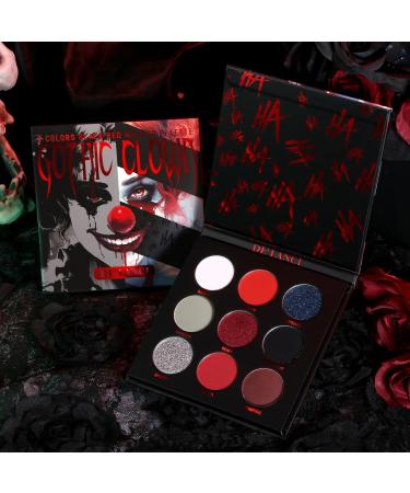 Black Red Eyeshadow Palette Goth Clown Halloween Makeup White Silver Glitter Metallic Red Black Eyeshadow Palette Highly Pigmented Joker Vampire Christmas True Red Smoky Eye Makeup Vegan Cruelty free White Black Red - Buy Online on GoSupps.com