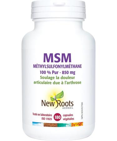 New Roots Herbal - MSM 100% Pure - 850 mg 180 Vegetable Capsules 180 count (Pack of 1) - Buy Online on GoSupps.com