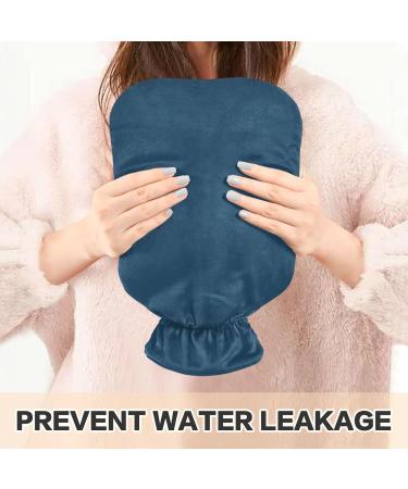 Navy Blue Hot Water Bottle with Cover - Pain Relief Heating Pad for Pregnant Women | 1L Water Heating Bag - Buy Online on GoSupps.com