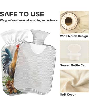 Hahn Hot Water Bottle with Cover - 1L BPA Free Small Hot Water Bag for Pain Relief Bed Hand & Feet - International Shipping Available - Buy Online on GoSupps.com