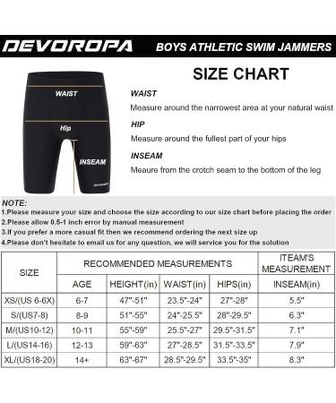 DEVOROPA Boys' Swim Jammers - Youth Competitive Swim Team Suit - Navy - Medium - Buy Online on GoSupps.com