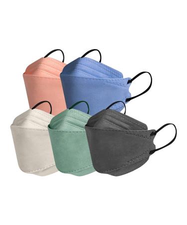 General 60 pieces adult mouth protection disposable 4-layer Bunt 3D print fish form Face cover breathable mouth and nose protection dust-tight mouth-cloth neckerchief unit size B05-50PC