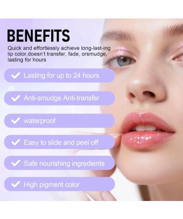 UNIVERSESTAR 3 Pieces Peel Off Lip Liner Stain 3 Colors Lip Liner Waterproof Peel Off Matte Finish Lip Stain Long Lasting Removable Lip Stain Highly Pigmented Lip Tint Stain for Women Full Set A - Buy Online on GoSupps.com