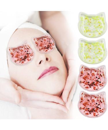 Eye ice Pack Gel ice Pack for Eye Reusable Gel Eye Mask Cooling Eye Mask Compress Therapy for Puffy Eyes Dark Circles Headaches Migraines Stress Relief(4 Pcs)