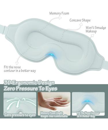 2 Pack 3D Contoured Sleep Mask for Men and Women - 100% Light Blockout, Adjustable Strap - Ideal for Travel, Shift Work - Black/Grey - Buy Online on GoSupps.com