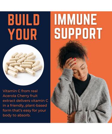 OPTIVIDA Vitamin C with Organic Acerola Cherry Extract - Vegan Immune Support Supplement - Buy Online on GoSupps.com