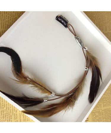 Fodat Set of 3 Handmade Boho Hippie Hair Extensions - Feather Clip Comb Headdress Hairpin DIY Accessories for Women - Buy Online on GoSupps.com