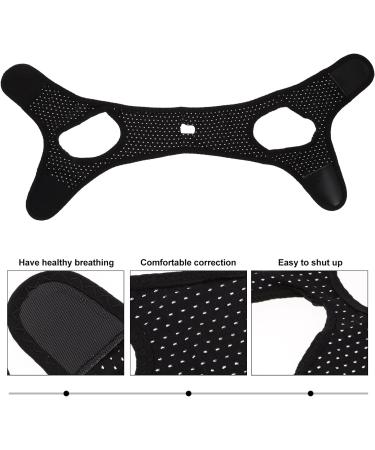 Snoring Solution Chin Strap | Anti-Snoring & Anti-Dry Mouth | V Line Lifting Tool | Snoring Relief for Men & Women - Black - Buy Online on GoSupps.com