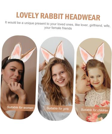Beatifufu Bunny Ear Headband Plush Cat Ear Hairband Make up Headband Hair Tie with Bow Animal Ears Headband Easter Cute Headband Accesorios Party Tiara Festival Props Modeling Decorations One Size Khaki - Buy Online on GoSupps.com