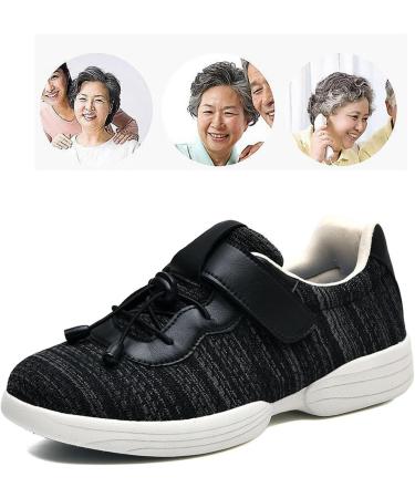 Men's Wide Comfort Diabetic Shoes | Orthopedic Anti-Slip Walking Shoes for Arthritis & Edema | Lightweight & Supportive Footwear for Healthier Seniors - Black/Gray 9 - Buy Online on GoSupps.com