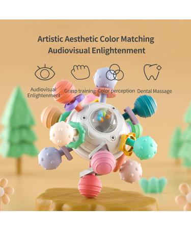 Sensory Teething Toy for Babies 0-18 Months - White Teething Ball Rattle & Grasping Activity Toy for Boys and Girls - Buy Online on GoSupps.com