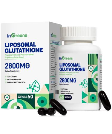 inGreens 2800 MG Liposomal Glutathione Supplement, Detoxifying & Immune, Aging Defense, Energy, Glutathione Unique Formulation Reduced