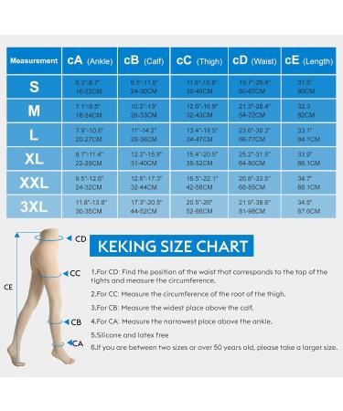 KEKING 15-20 mmHg Medical Compression Pantyhose for Women & Men - Open Toe Support Stockings for Varicose Veins & Edema XXL Beige - Buy Online on GoSupps.com