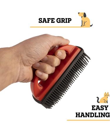 Vitazoo Pet Hair Remover Brush in Red/Black - Cat and Dog Hair Removal Tool for Couch, Carpet, Clothes, Car Interior, and Furniture - Buy Online on GoSupps.com