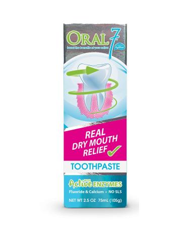 Oral7 Dry Mouth Toothpaste Containing Enzymes with Xylitol  Moisturizing and Teeth Whitening Toothpaste  Promotes Gum Health and Fresh Breath  Oral Care and Dry Mouth Products 2.5oz
