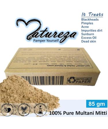 Natureza Organic Multani Mitti soap Bentonite Clay soap Fuller's Earth Soap for Blackheads Oily Skin 90g - Buy Online on GoSupps.com