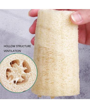 100% Natural Loofah Sponge - Exfoliating Bath Scrubber for Men & Women | White 10cm | Eco-Friendly Shower & Kitchen Cleaner - Buy Online on GoSupps.com