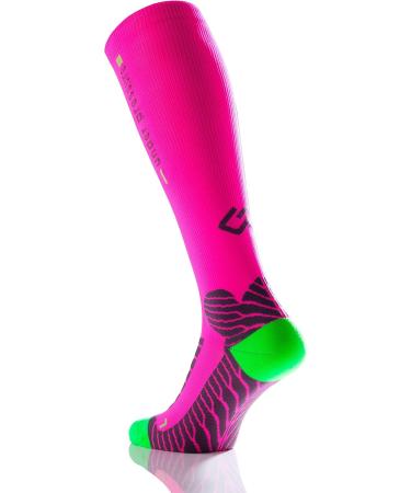 Runattack High-Performance Sport Compression Stockings 18-21mmHg - Neon Pink Size 43-46 (Calf 32-44cm) | International Shipping - Buy Online on GoSupps.com