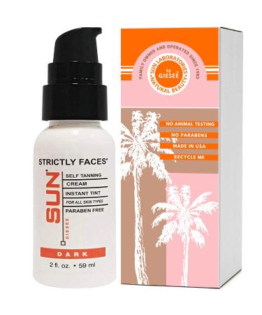 Sun Laboratories Strictly Faces  Face Self Tanner Lotion  for Bronzing and Golden Tan Dark  2 oz