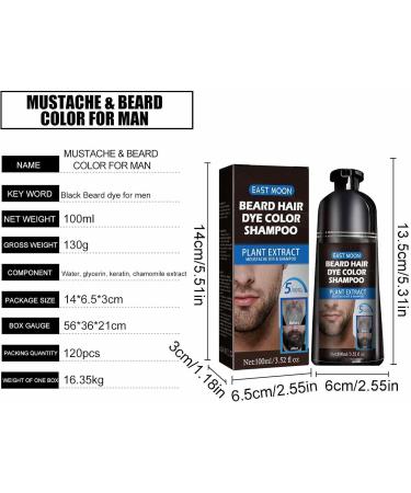 Beard Dye Shampoo For Men Shampoo For Gray White Beard Rapi Color Black Dye Creates The Look Of A Thicker And Fuller Beard 100ml - Buy Online on GoSupps.com