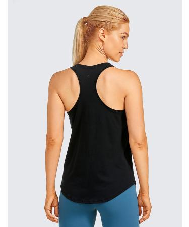 CRZ YOGA Women's Racerback Tank Top - Soft Pima Cotton, Lightweight Athletic Yoga Shirt in Black - Buy Online on GoSupps.com