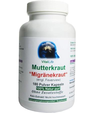 Buy Feverfew 180 Capsules for Migraine Relief - Pure Nature Supplement | 6-Month Supply | No Additives - Hildegard von Bingen - Buy Online on GoSupps.com