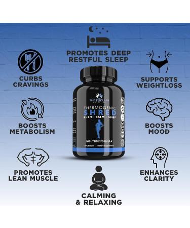 Thermogenic Shred - Fat Burner Sleep Aid Diet Pills for Weight Loss - Metabolism Booster with CLA, Ashwagandha, Melatonin - Appetite Suppressant for Women & Men - Buy Online on GoSupps.com