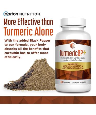 Barton Nutrition Turmeric BP+ Curcumin with Black Pepper Extract - 30 Capsules - Buy Online on GoSupps.com